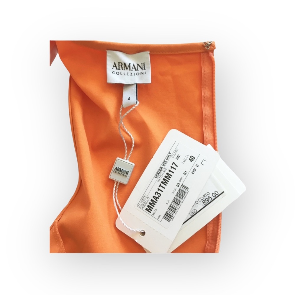 new Armani Collezioni ✦ Sleeveless Sheath Mini Dress ✦ Tangerine ✦ 4 US / 40 IT - Picture 8 of 16